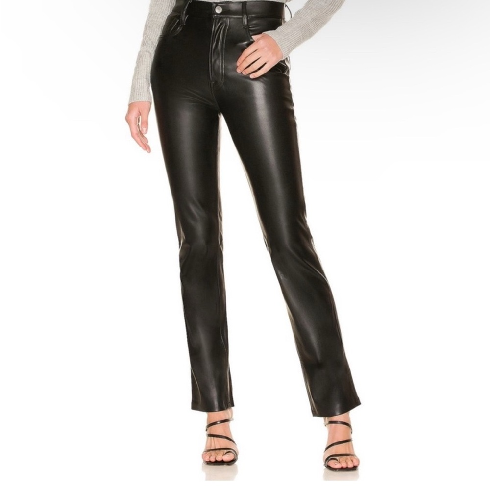 7 for all mankind faux leather straight pants